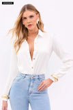 Camisa Essence Manga Longa Off White