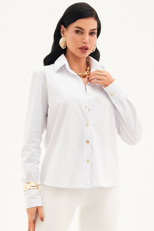Camisa Impermeável Manga Longa Branca