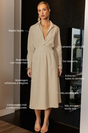 Saia Impermeável Midi Nude