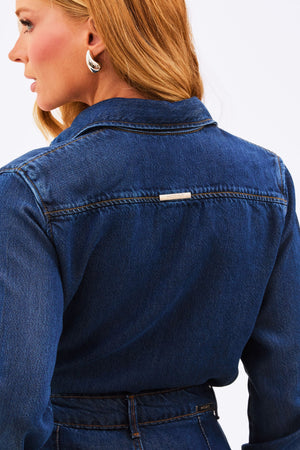 Camisa Feminina de Liocel Aura Jeans Escuro