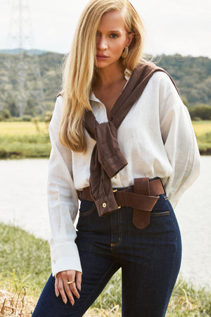 Camisa Feminina de Liocel Aura Coffee