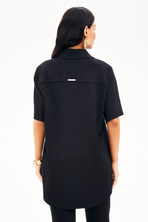 Camisa Manga Curta Comfort Office Preta