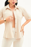 Camisa Impermeável Manga Curta Nude