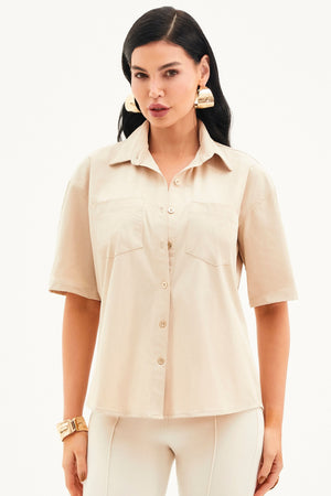 Camisa Impermeável Manga Curta Nude