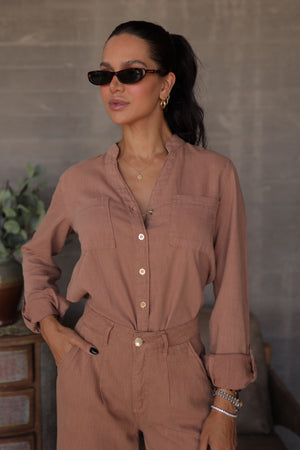 Camisa Feminina de Linho Dunas Terra