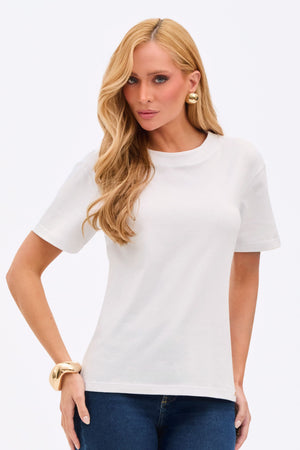 Camiseta Básica de Algodão Pima Branca