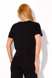 Blusa Ampla Manga Curta Comfort Office Preta