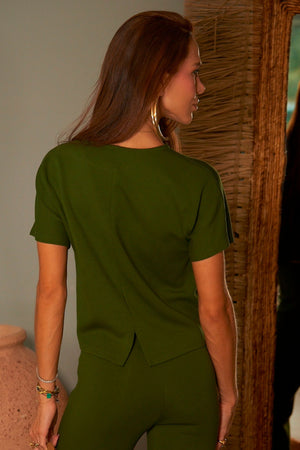 Blusa Ampla Manga Curta Comfort Office Verde