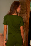 Blusa Ampla Manga Curta Comfort Office Verde