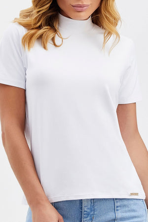Camiseta Curve Gola Alta Branca