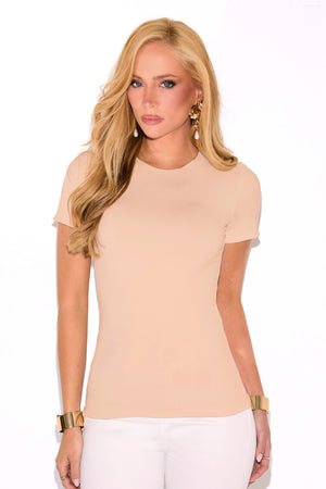Camiseta Curve Dupla Face Branca e Nude