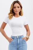 Camiseta Curve Dupla Face Branca e Nude