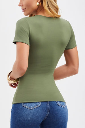 Camiseta Curve Dupla Face Preta e Verde