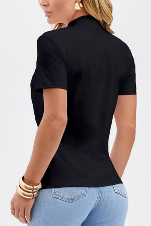 Camiseta Curve Gola Alta Preta