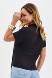 Camiseta Premium Basic Manga Morcego Preta