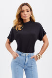 Camiseta Premium Basic Manga Morcego Preta