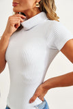 Blusa Canelada Premium Gola Alta Branca