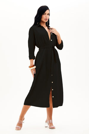 Chemise de Linho Térmico Dunas Preta