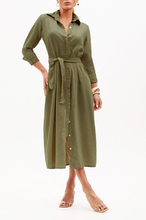 Chemise de Linho Térmico Dunas Verde Militar