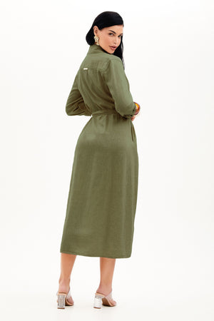 Chemise de Linho Térmico Dunas Verde Militar