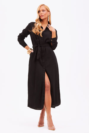 Chemise de Linho Dunas Preta