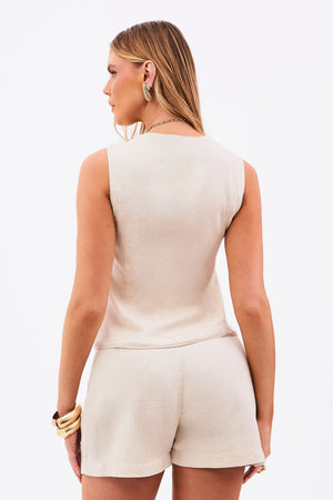 Colete de Linho Térmico Dunas Areia