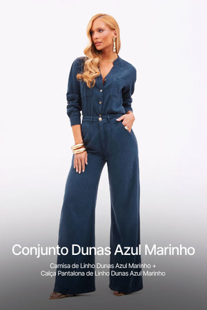 Conjunto Linho Dunas Azul Marinho