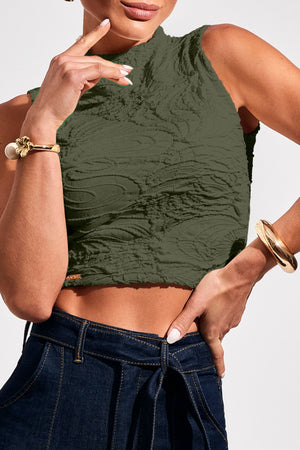 Cropped Gola Alta Perfect Stretch Verde