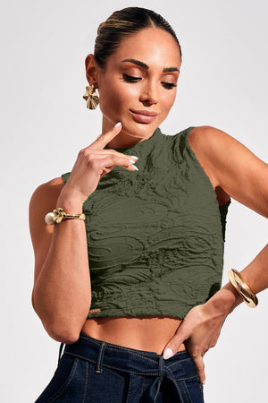 Cropped Gola Alta Perfect Stretch Verde