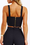 Cropped de Linho Térmico Dunas Preto