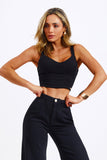 Cropped de Linho Térmico Dunas Preto
