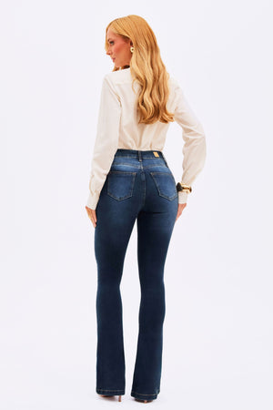 Calça Jeans Flare Modeladora Curva dos Sonhos Cintura Média