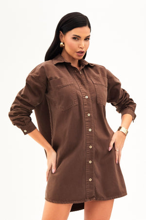 Jaqueta Jeans Coffee Alongada