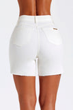 Shorts Jeans Modelador Off White Cós Super Alto