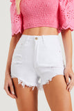 Shorts Jeans Modelador Branco Cintura Alta