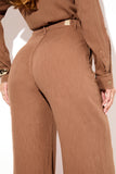 Calça Pantalona de Linho Dunas Terra