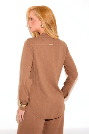 Camisa Feminina de Linho Dunas Terra