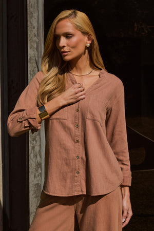 Camisa Feminina de Linho Dunas Terra