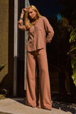 Calça Pantalona de Linho Dunas Terra