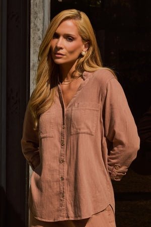 Camisa Feminina de Linho Dunas Terra