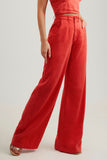 Calça Pantalona Linho Térmico Dunas Vermelha Vibrante