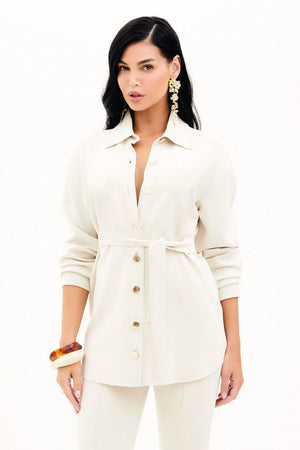 Camisa Oversized Comfort Office Nude