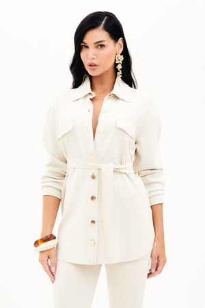 Camisa Oversized Comfort Office Nude