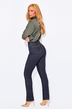 Calça Jeans Reta Modeladora Fantástica Cós Alto