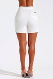 Shorts Jeans Modelador Off White Cós Super Alto
