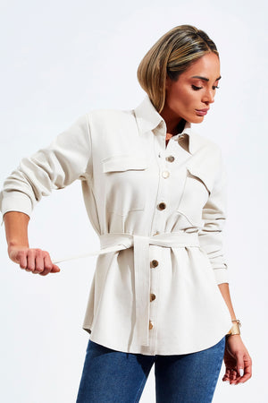 Camisa Oversized Comfort Office Nude