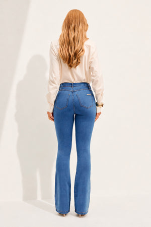Calça Jeans Flare Modeladora Linea Cintura Média