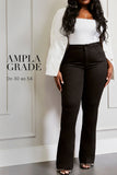 Calça Jeans Modeladora Flare Preto Intenso Cós Médio
