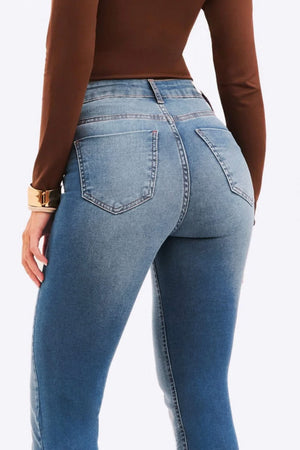 Calça Jeans Skinny Modeladora Inesquecível Cintura Média