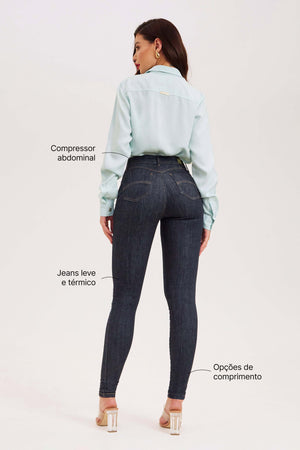 Calça Jeans Modeladora Mega Bumbum Skinny Fantástica Cós Alto